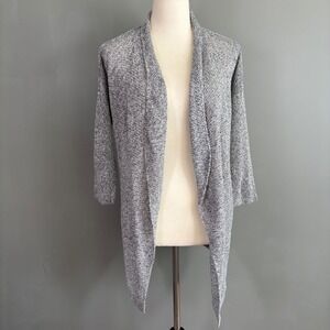 Eileen Fisher 100% Linen Open Front Cardigan Mesh Loose Knit M Coastal Breezy